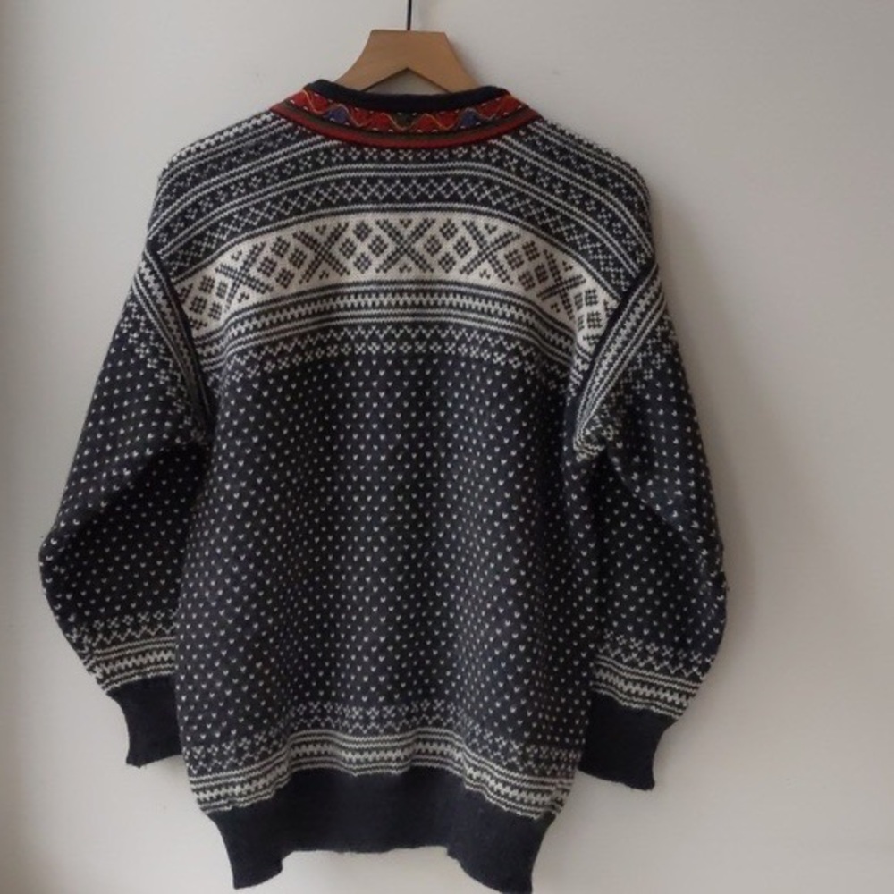 Dale Of Norway Clasp Wool Cardigan Sweater Nordic Print Unisex Medium - Picture 3 of 7